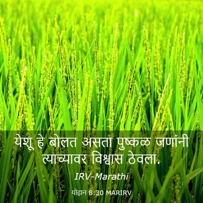 Picture 03 - योहान 8:30 MARIRV - येशू हे बोलत असता - Bible Verse Picture