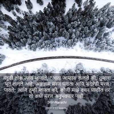 Picture 03 - योहान 8:52 MARIRV - यहूदी लोक त्यास - Bible Verse Picture
