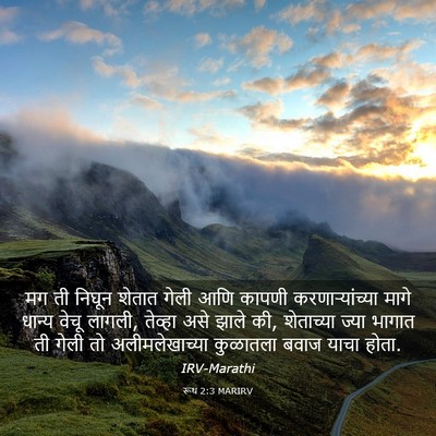 Picture 03 - रूथ 2:3 MARIRV - मग ती निघून शेतात - Bible Verse Picture