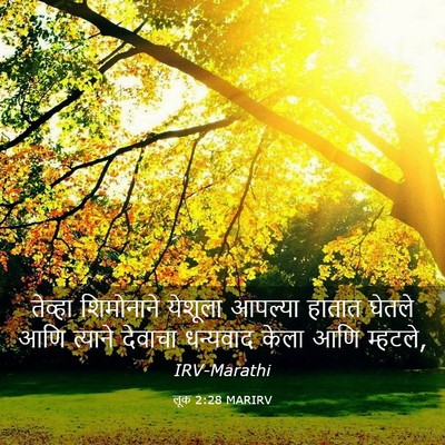 Picture 03 - लूक 2:28 MARIRV - तेव्हा शिमोनाने - Bible Verse Picture
