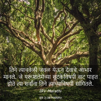 Picture 03 - लूक 2:38 MARIRV - तिने त्याचवेळी - Bible Verse Picture
