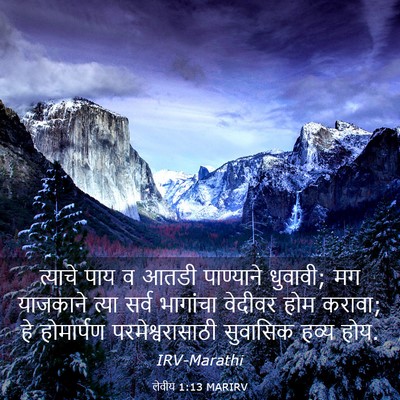 Picture 03 - लेवीय 1:13 MARIRV - त्याचे पाय व आतडी - Bible Verse Picture