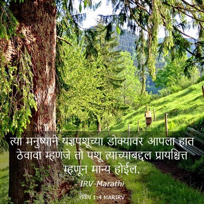 Picture 03 - लेवीय 1:4 MARIRV - त्या मनुष्याने - Bible Verse Picture
