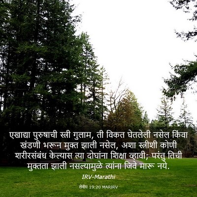 Picture 03 - लेवीय 19:20 MARIRV - एखाद्या पुरुषाची - Bible Verse Picture