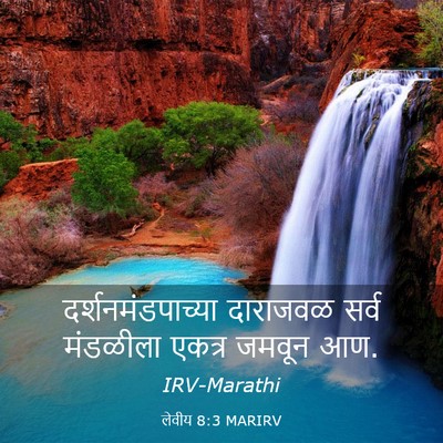 Picture 03 - लेवीय 8:3 MARIRV - दर्शनमंडपाच्या - Bible Verse Picture