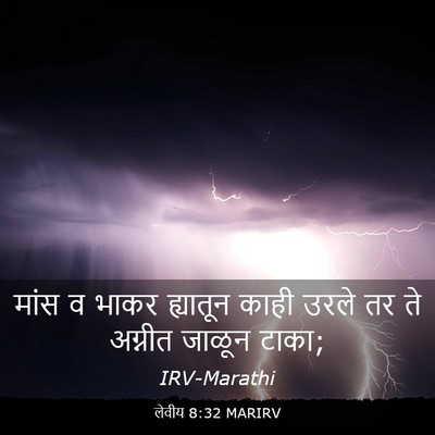 Picture 03 - लेवीय 8:32 MARIRV - मांस व भाकर - Bible Verse Picture