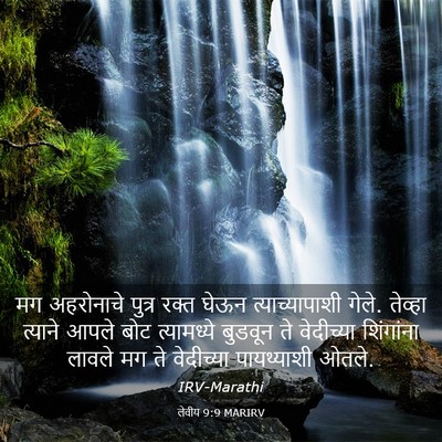 Picture 03 - लेवीय 9:9 MARIRV - मग अहरोनाचे पुत्र - Bible Verse Picture