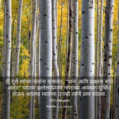 Picture 03 - विलापगीत 2:12 MARIRV - ती मुले त्यांच्या - Bible Verse Picture