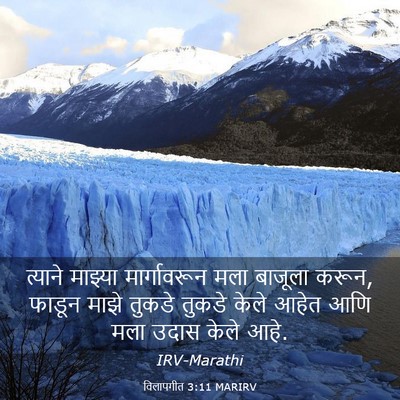 Picture 03 - विलापगीत 3:11 MARIRV - त्याने माझ्या - Bible Verse Picture
