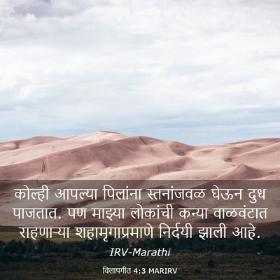 Picture 03 - विलापगीत 4:3 MARIRV - कोल्ही आपल्या - Bible Verse Picture