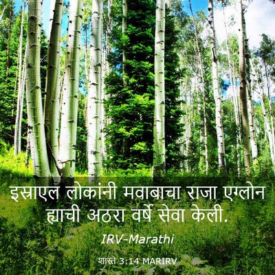 Picture 03 - शास्ते 3:14 MARIRV - इस्राएल लोकांनी - Bible Verse Picture
