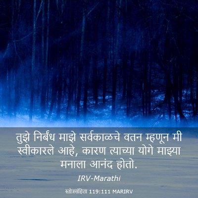 Picture 03 - स्तोत्रसंहिता 119:111 MARIRV - तुझे निर्बंध माझे - Bible Verse Picture