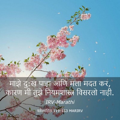 Picture 03 - स्तोत्रसंहिता 119:153 MARIRV - माझे दु:ख पाहा आणि - Bible Verse Picture