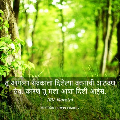 Picture 03 - स्तोत्रसंहिता 119:49 MARIRV - तू आपल्या सेवकाला - Bible Verse Picture