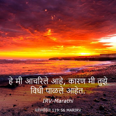 Picture 03 - स्तोत्रसंहिता 119:56 MARIRV - हे मी आचरिले आहे, - Bible Verse Picture