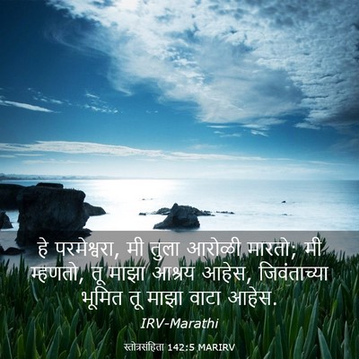 Picture 03 - स्तोत्रसंहिता 142:5 MARIRV - हे परमेश्वरा, मी - Bible Verse Picture