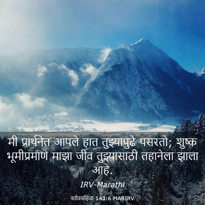 Picture 03 - स्तोत्रसंहिता 143:6 MARIRV - मी प्रार्थनेत - Bible Verse Picture