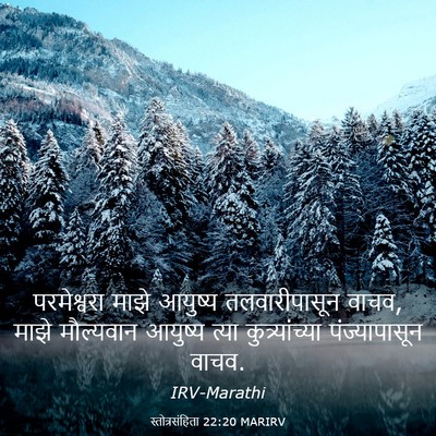 Picture 03 - स्तोत्रसंहिता 22:20 MARIRV - परमेश्वरा माझे - Bible Verse Picture