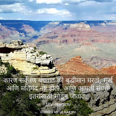 Picture 03 - स्तोत्रसंहिता 49:10 MARIRV - कारण सर्वजण बघतात - Bible Verse Picture