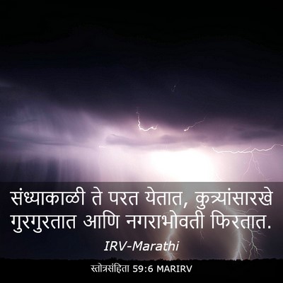 Picture 03 - स्तोत्रसंहिता 59:6 MARIRV - संध्याकाळी ते परत - Bible Verse Picture