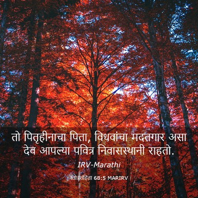 Picture 03 - स्तोत्रसंहिता 68:5 MARIRV - तो पितृहीनाचा - Bible Verse Picture