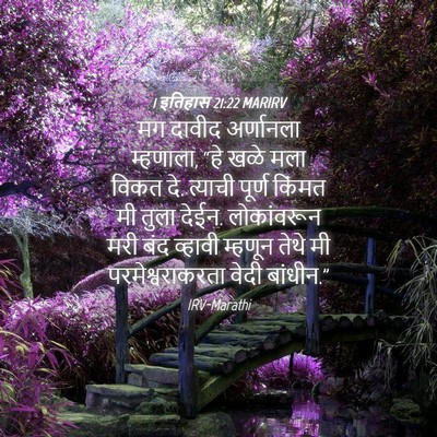 Picture 04 - 1 इतिहास 21:22 MARIRV - मग दावीद अर्णानला - Bible Verse Picture