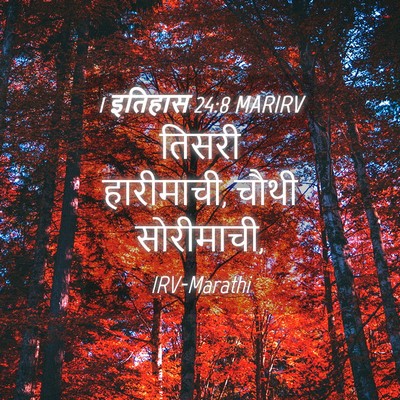 Picture 04 - 1 इतिहास 24:8 MARIRV - तिसरी हारीमाची, - Bible Verse Picture