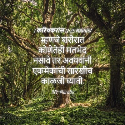 Picture 04 - 1 करिंथकरांस 12:25 MARIRV - म्हणजे शरीरात - Bible Verse Picture