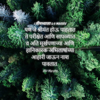 Picture 04 - 1 तीमथ्याला 6:9 MARIRV - पण जे श्रीमंत होऊ - Bible Verse Picture