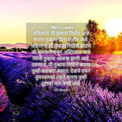Picture 04 - 1 योहान 2:14 MARIRV - वडिलांनो, मी - Bible Verse Picture
