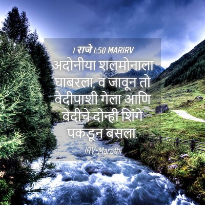Picture 04 - 1 राजे 1:50 MARIRV - अदोनीया शलमोनाला - Bible Verse Picture