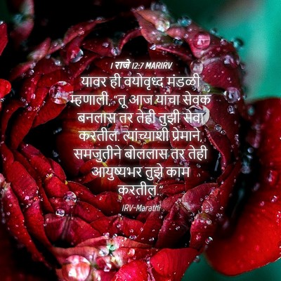 Picture 04 - 1 राजे 12:7 MARIRV - यावर ही वयोवृध्द - Bible Verse Picture