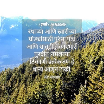 Picture 04 - 1 राजे 4:28 MARIRV - रथाच्या आणि - Bible Verse Picture