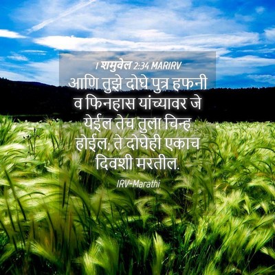 Picture 04 - 1 शमुवेल 2:34 MARIRV - आणि तुझे दोघे - Bible Verse Picture