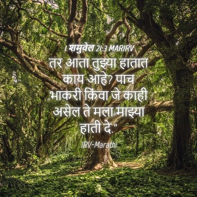 Picture 04 - 1 शमुवेल 21:3 MARIRV - तर आता तुझ्या - Bible Verse Picture