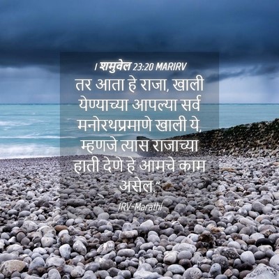Picture 04 - 1 शमुवेल 23:20 MARIRV - तर आता हे राजा, - Bible Verse Picture