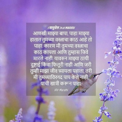 Picture 04 - 1 शमुवेल 24:11 MARIRV - आणखी माझ्या बापा, - Bible Verse Picture
