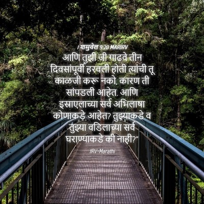 Picture 04 - 1 शमुवेल 9:20 MARIRV - आणि तुझी जी गाढवे - Bible Verse Picture