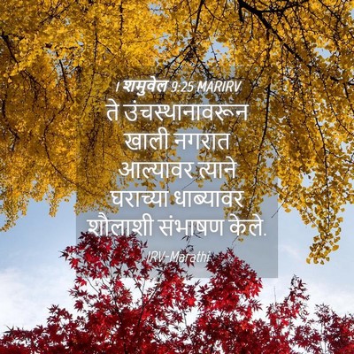 Picture 04 - 1 शमुवेल 9:25 MARIRV - ते उंचस्थानावरून - Bible Verse Picture