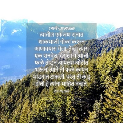 Picture 04 - 2 राजे 4:39 MARIRV - त्यातील एकजण - Bible Verse Picture