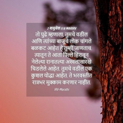 Picture 04 - 2 शमुवेल 17:8 MARIRV - तो पुढे म्हणाला, - Bible Verse Picture