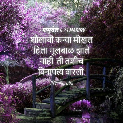 Picture 04 - 2 शमुवेल 6:23 MARIRV - शौलाची कन्या मीखल - Bible Verse Picture
