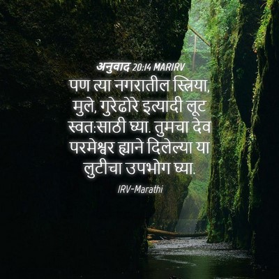 Picture 04 - अनुवाद 20:14 MARIRV - पण त्या नगरातील - Bible Verse Picture