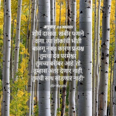 Picture 04 - अनुवाद 31:6 MARIRV - शौर्य दाखवा. खंबीर - Bible Verse Picture