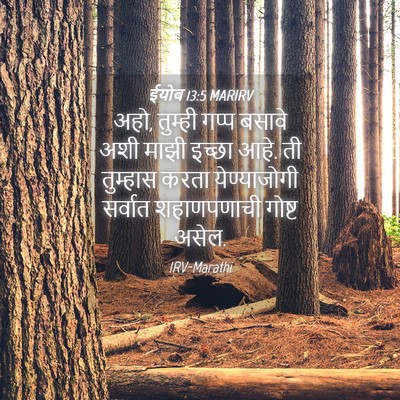 Picture 04 - ईयोब 13:5 MARIRV - अहो, तुम्ही गप्प - Bible Verse Picture