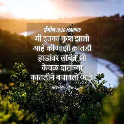Picture 04 - ईयोब 19:20 MARIRV - मी इतका कृश झालो - Bible Verse Picture