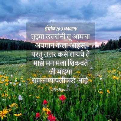 Picture 04 - ईयोब 20:3 MARIRV - तुझ्या उत्तरांनी - Bible Verse Picture