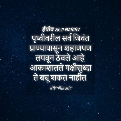 Picture 04 - ईयोब 28:21 MARIRV - पृथ्वीवरील सर्व - Bible Verse Picture