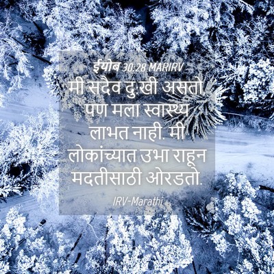 Picture 04 - ईयोब 30:28 MARIRV - मी सदैव दु:खी असतो, - Bible Verse Picture