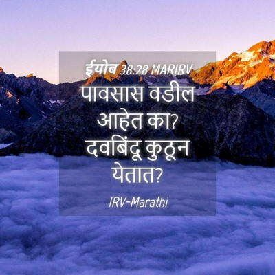 Picture 04 - ईयोब 38:28 MARIRV - पावसास वडील आहेत - Bible Verse Picture